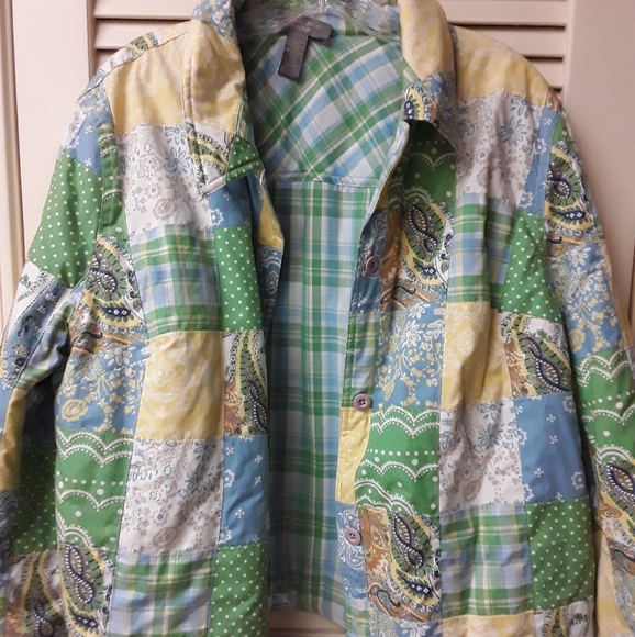 Boho Vintage Lime Green Paisley Tapestry Jacket 18 - Picture 1 of 2